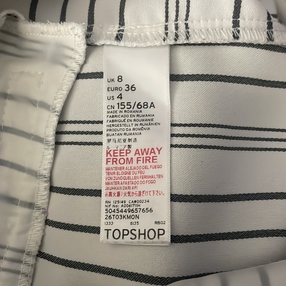 Top Shop Striped Culottes Pants Sz 4P - Picture 3 of 5